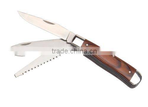Wood With Tactical Hunting Knife