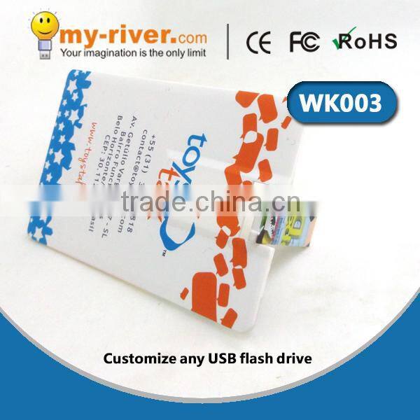 2016 promotion Credit card usb flash drive 4gb wholesale customize
