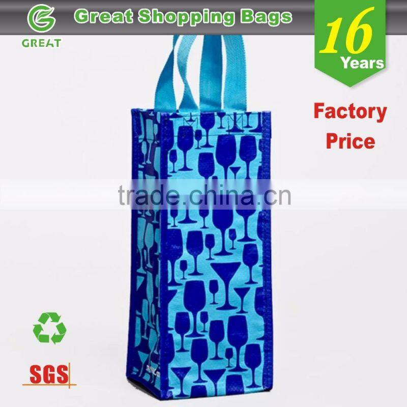 Reusable jute wine tote bag