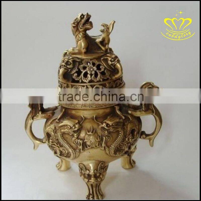 The bronze censer Temple round rectangle copper incense burner