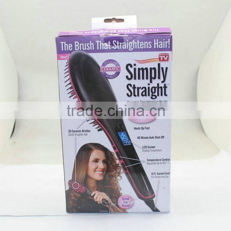 2016 New products on china market Digital Heating Detangling hair straightening brush as seen on tv