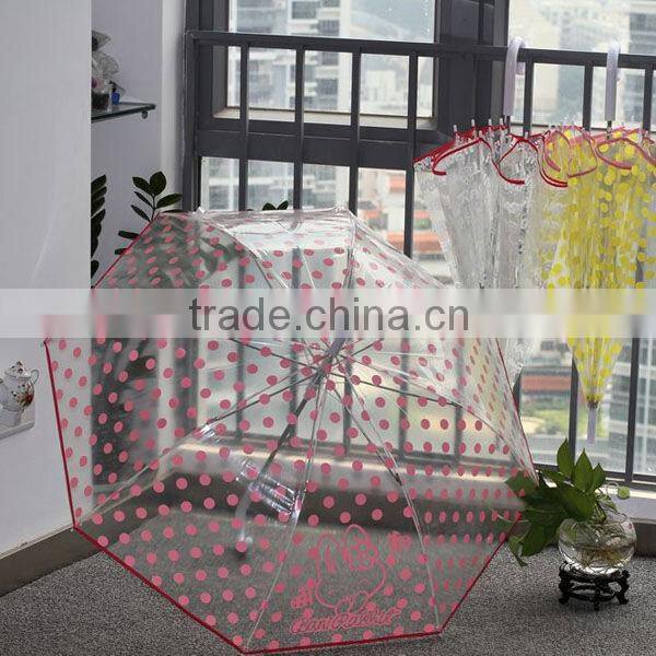 23"*8K Clear Transparent Walking Length POE straight Umbrella