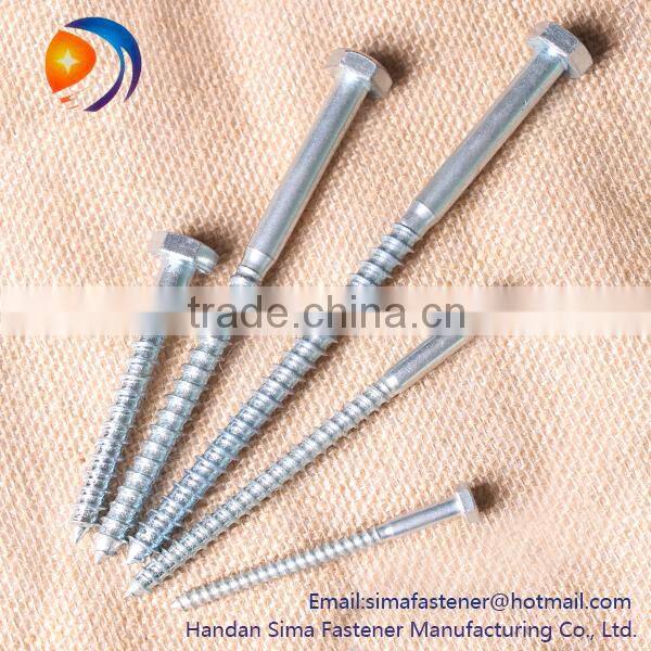 DIN571 Zinc plated Steel Hex Wood Screw, Lag bolt