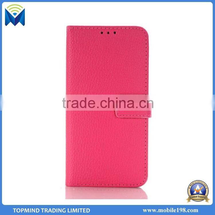 Cheap Litchi Pattern PU Wallet Leather Case for Samsung Galaxy S7 Edge with Card Slot