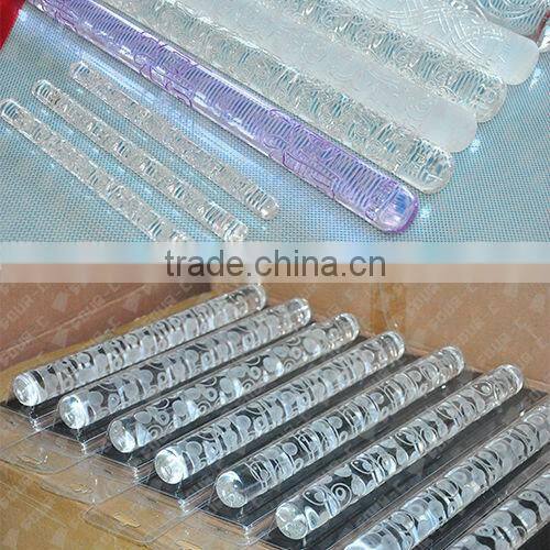 Acrylic textured rolling pin,fondant rolls,sugar art roller