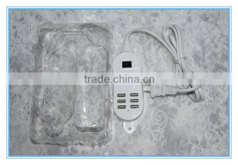 High speed 6 port usb socket charger with 1.5m power cord