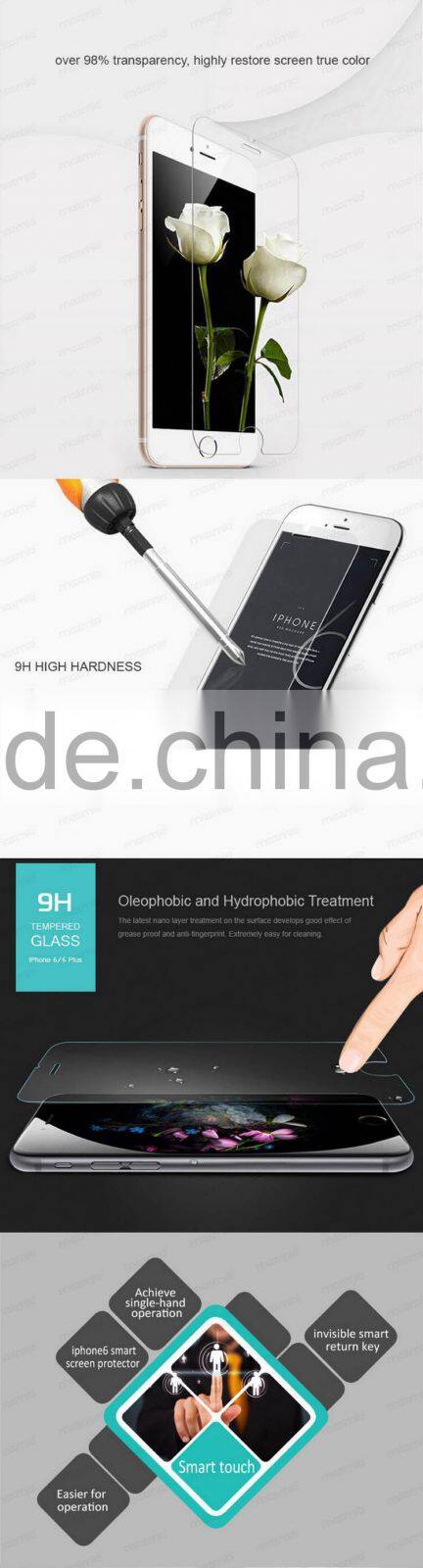 factory price wholesale 9h tempered glass smart touch screen protector for iphone 6 plus