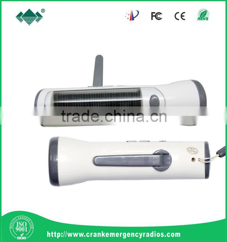 Hot Selling Hand crank emergency Dynamo Solar 3 LED Hand Rechargeable Flashlight