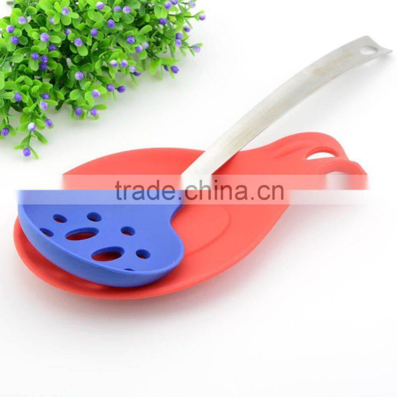 Colorful Soft Soup Spoon Rest Silicone Kitchen Spoon Rest