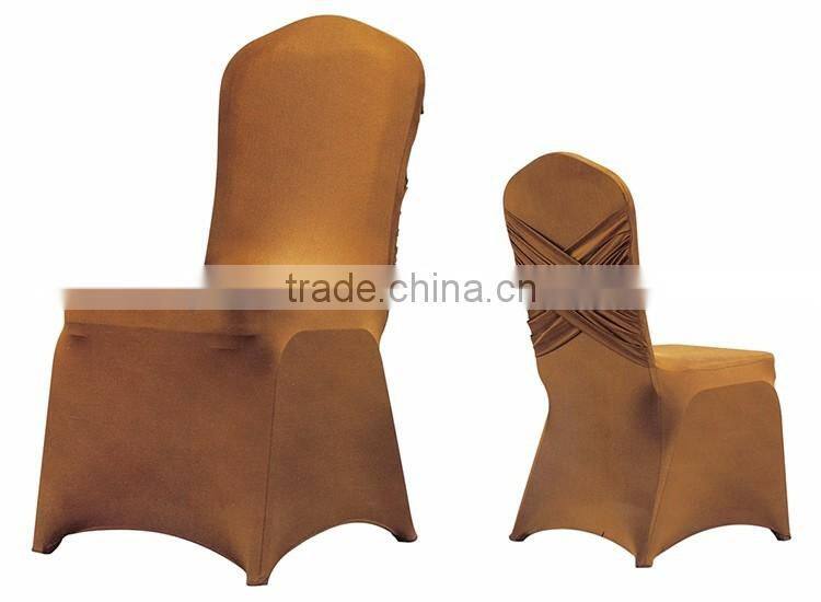 Wholesale Wedding Ruffled Cotton Spandex Polyester Banquet Chair Cover