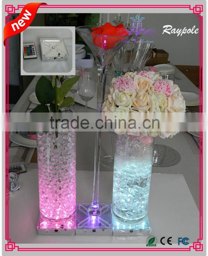 Rechargeable wedding table centerpiece glass bottle light base for decoration
