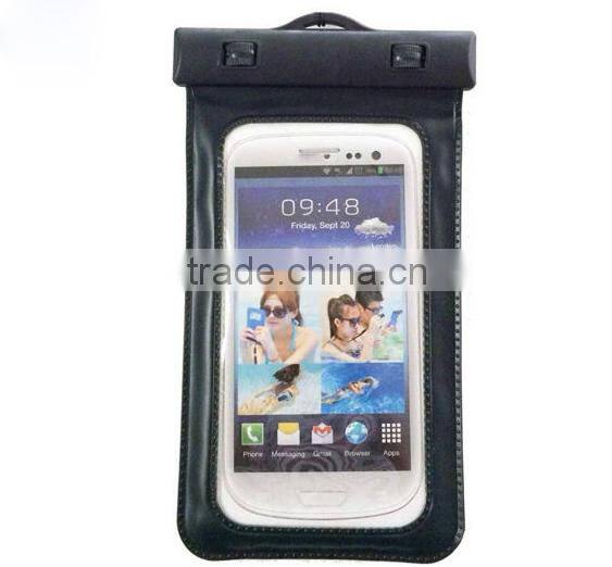 pvc phone waterproof case with string