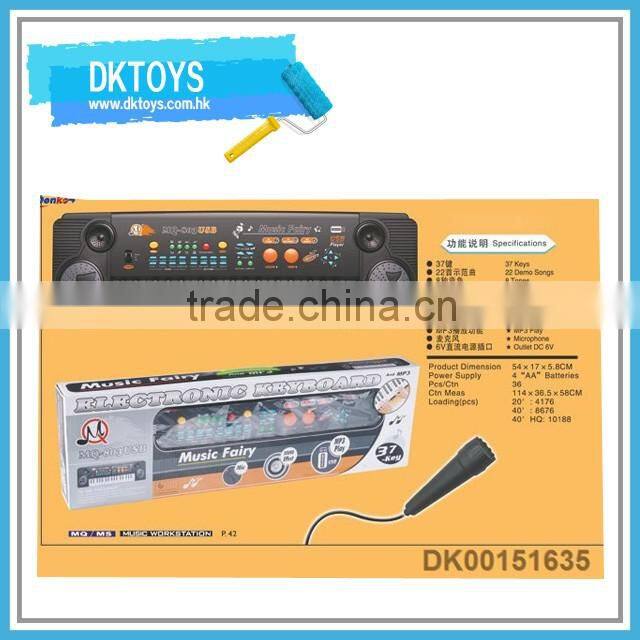 Hot Sale New 37Key Electronic Keyboard With Microphone Color Box Musical Kid Toys