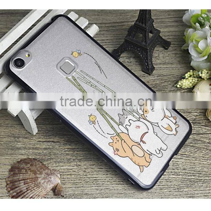 silk pattern TPU+PC bumper case for iphone 5s 6/6s 7 plus for Samsung note 4