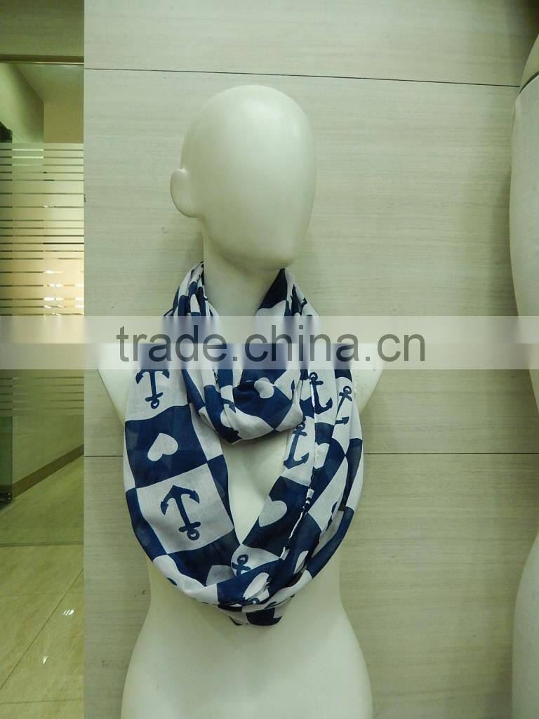 100% polyester printed Loop Infinity Scarves