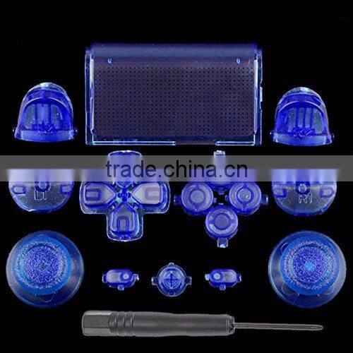New crystal Full set button kits for PS4 controller For PlayStation 4 full crystal Button kits