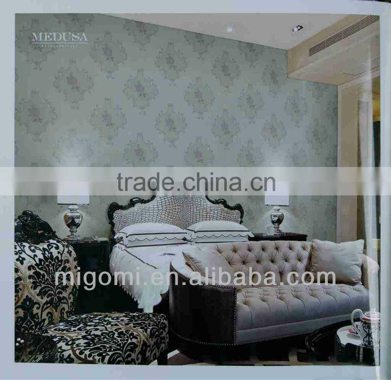 Korea gray color pvc wallpaper