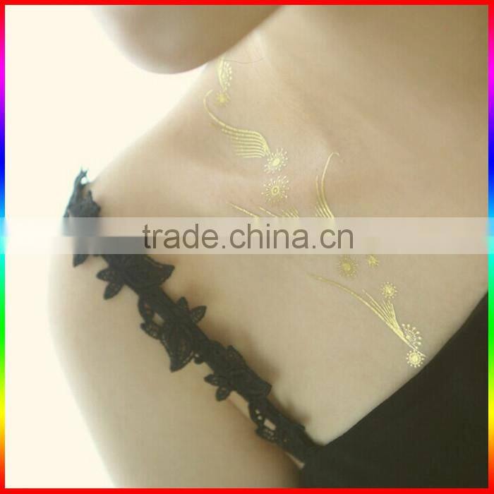 fluorescent temporary tattoo custom metallic tattoo gold flash tattoo