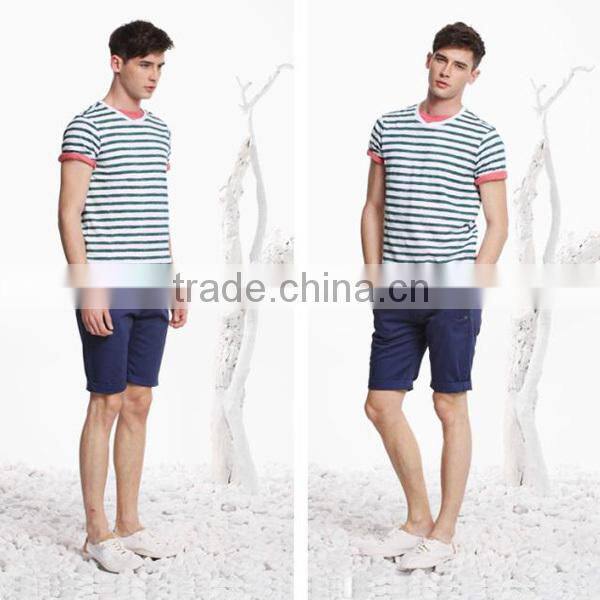 High waist casual tight slimming cotton mens chino shorts