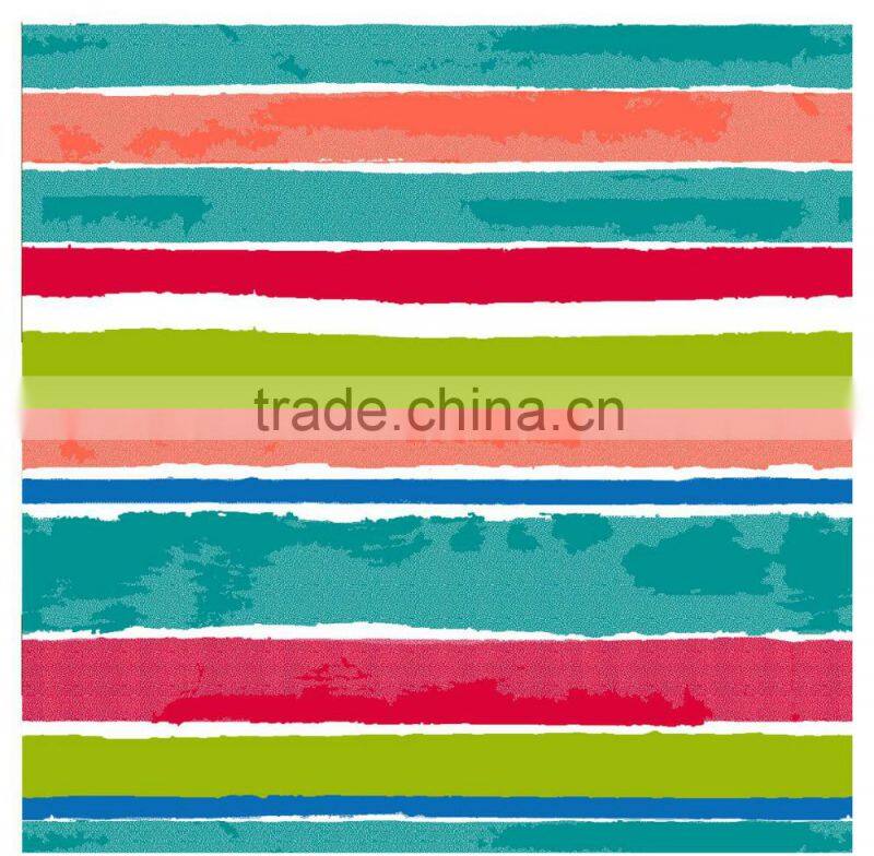 2015 Newest Colorful dots and liner design printed tablecloth with straight/wave edge