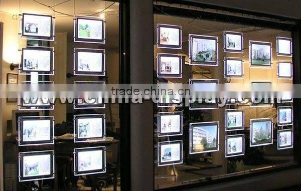 Transparency lightbox display sign hanging window led light pockets