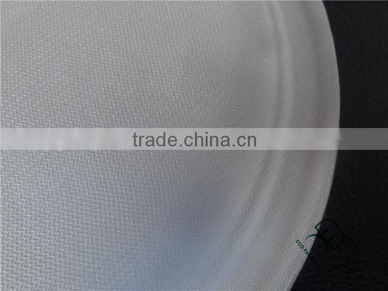 Round white food grade paper pulp plate