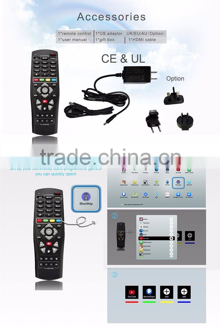 Yoka TV dual frequency wifi S905X quad core CPU penta core gpu on the top box