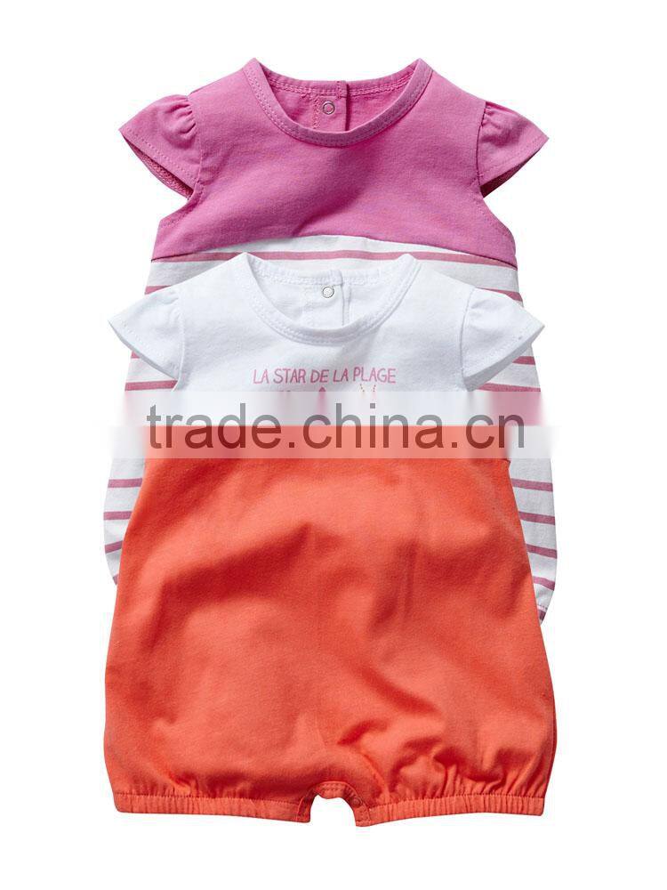 loverly baby girl cap sleeve 100% cotton baby romper wholesale china