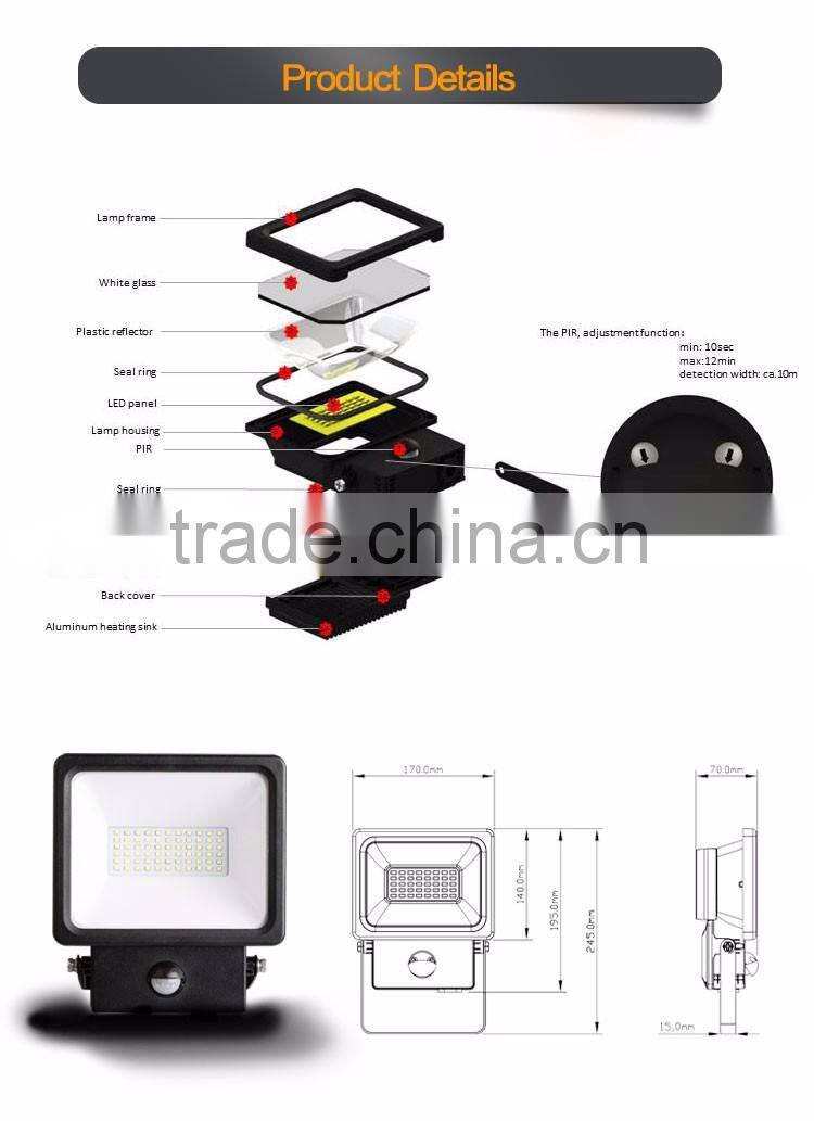 High bright 30W Sensor LED Floodlight