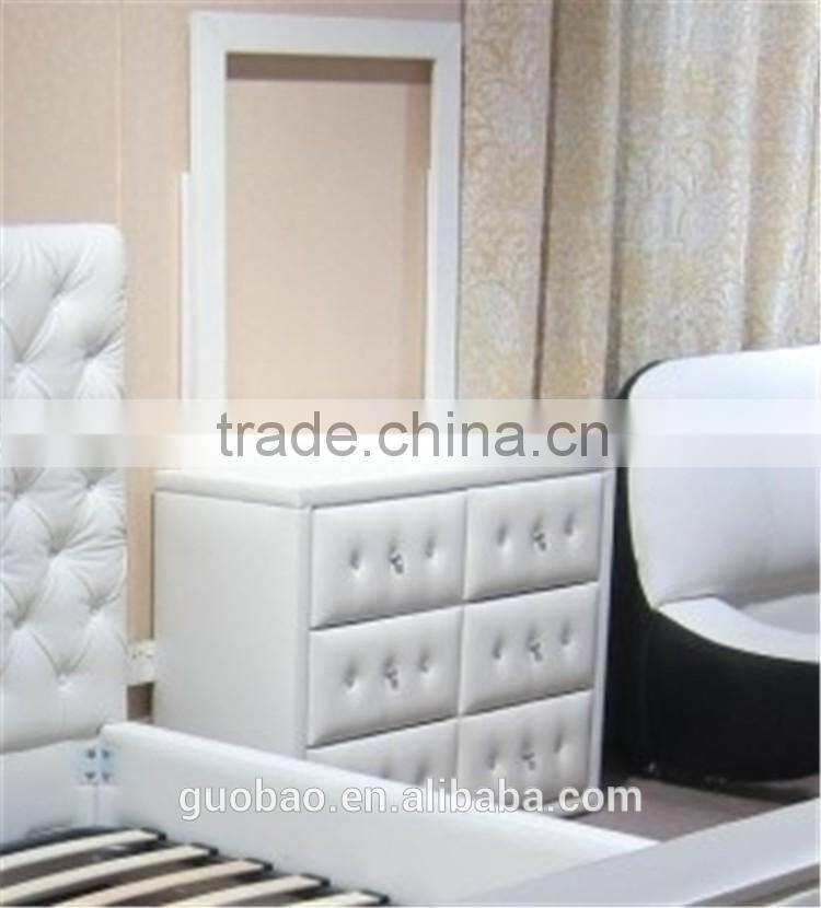 Buttoned crystal PU leather simple dressing table designs