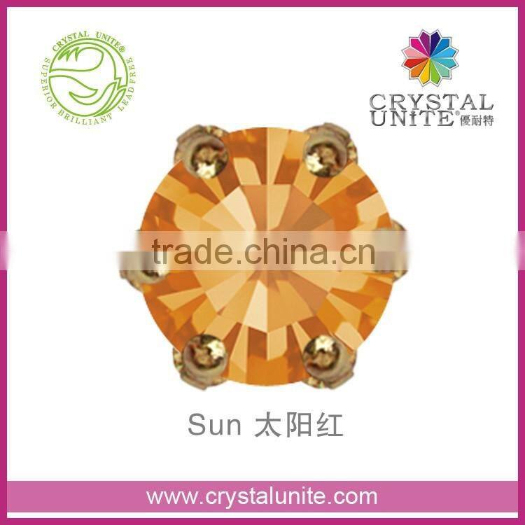 Crystal Unite Lead Free Chaton in Crown Setting,Sun
