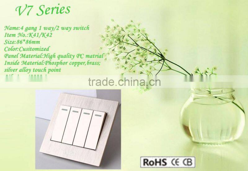 10A 250V 4 gang 2 way shotel doorbell touch panel switch