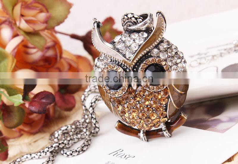 MYLOVE high quality colorful rhinestone owl necklace