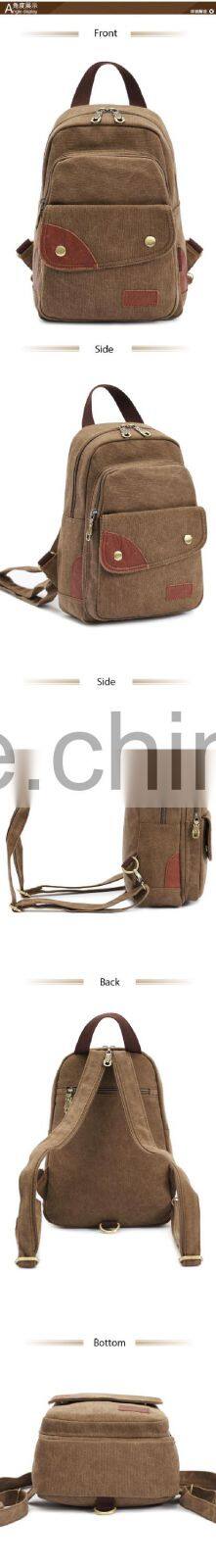 Casual Medium Soft Canvas Women Backpack Canvas Rucksack Bag Pack School Bag Ladies Satchel Bag Shoulder Travel Bag