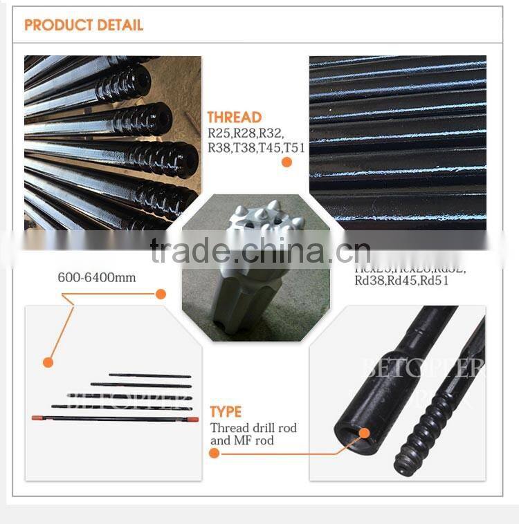 tapered hexagonal hollow drill rod/drill pipe