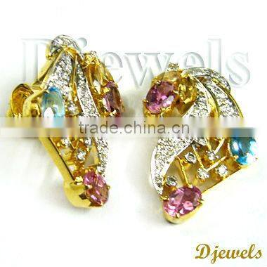 Diamond Gold Earrings, Stylish Diamond Earrings, Diamond Jewelry