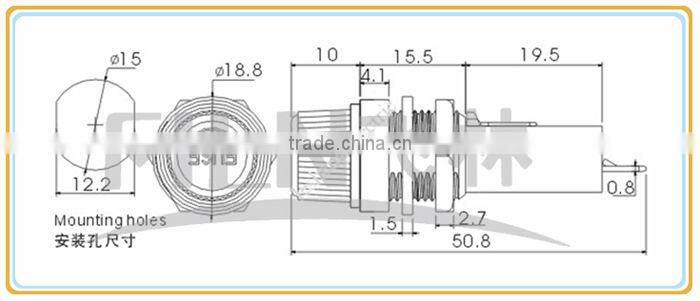 10A black bakelite low voltage fuse holder for6*30mm fuse