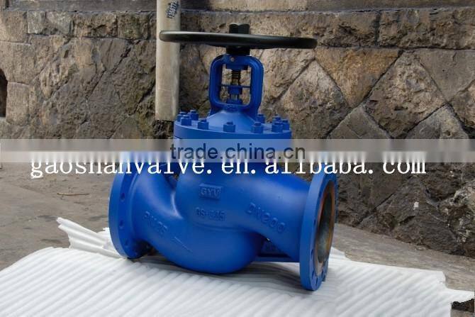 DIN standard GS-C25 bellows seal ductile iron globe valve