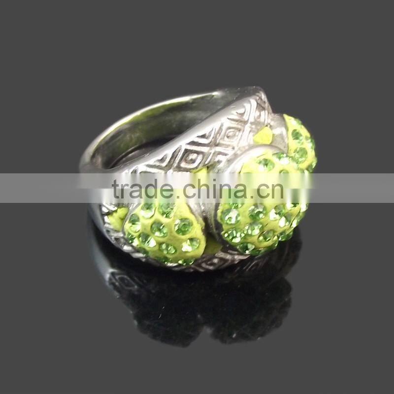 316L stainless steel crystal rings wholesale