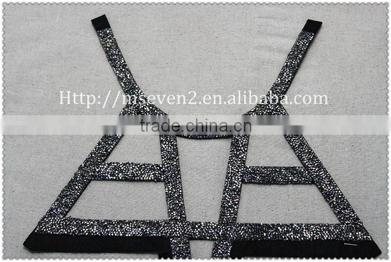 New fashion design big hot fix rhinestone collar, women beaded collar