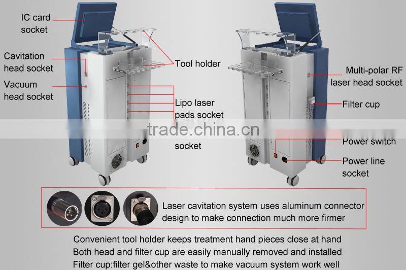 cavi lipo machine,Suitable for salon&home,cavitation&RF&vacuum&Laser 4 in 1,factory price