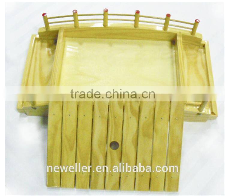 not flake natural cheap wood sushi bridge tray of various sizes