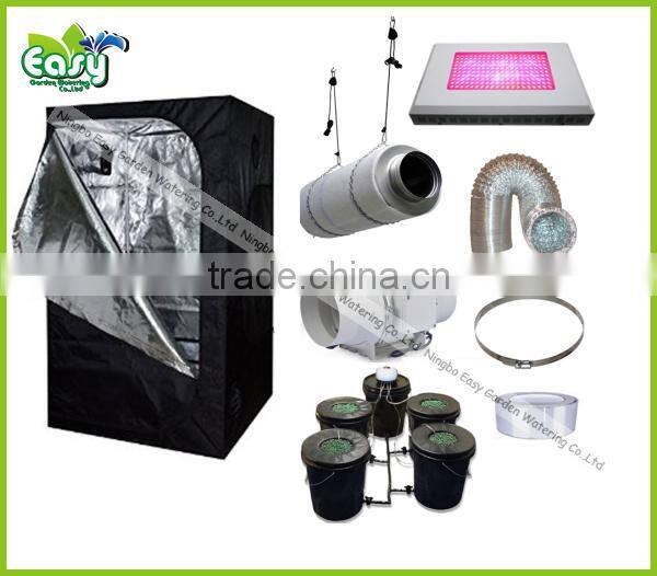 Hydropoinics Complete indoor grow tent kits 80x80x160cm with DWC bucket, LED grow light and ventilation equipment