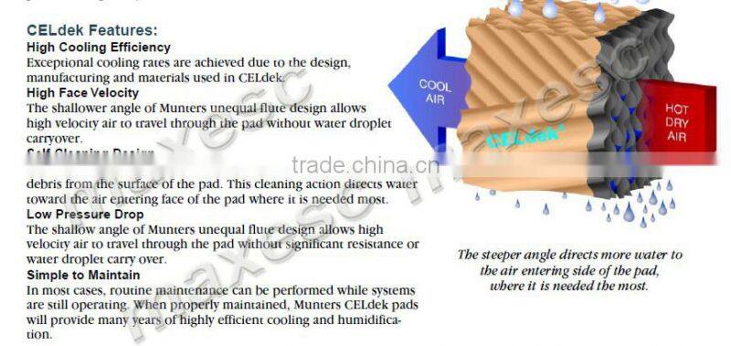 7090 Brown Color Plastic Evaporative Cooling Pads For Greenhouse