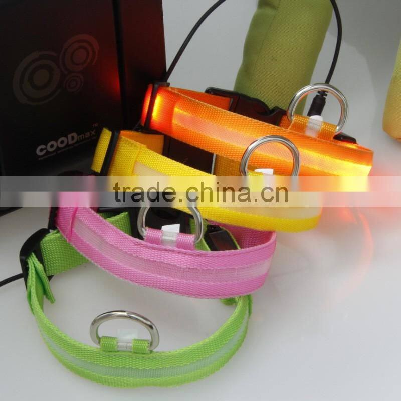 Waterproof led usb rechargeable flashing dog collars & leashes