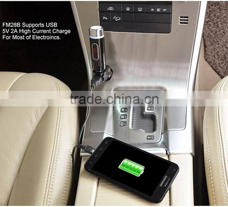 Handfree LED Display Wireless Bluetooth Car Kit FM Transmitter MP3 Player USB Charger For Samsung Iphone 6 Smartphone