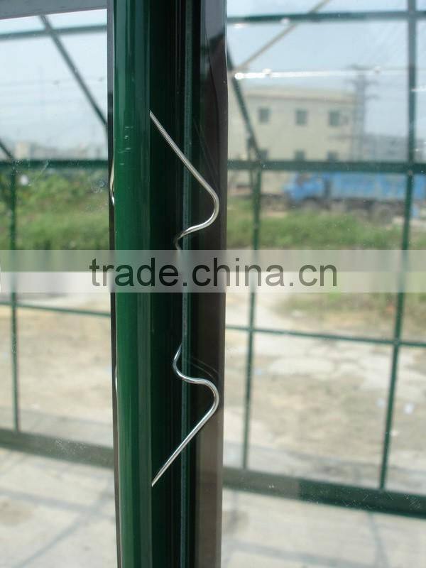 Aluminium spring clips dark green glass greenhouse HX78125G-1