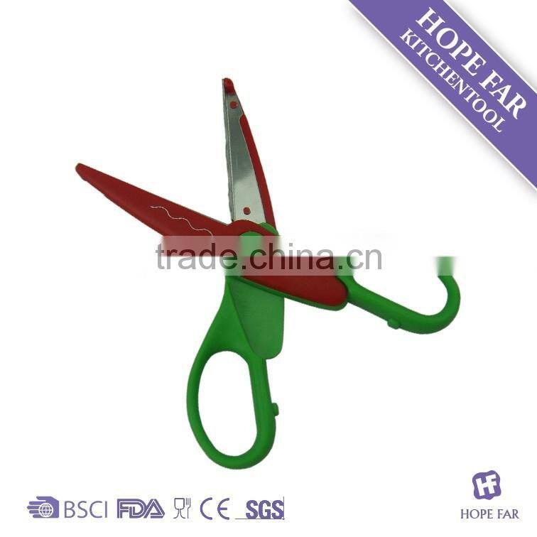 K835 Safe colorful plastic coated decorating craft cutting scissors