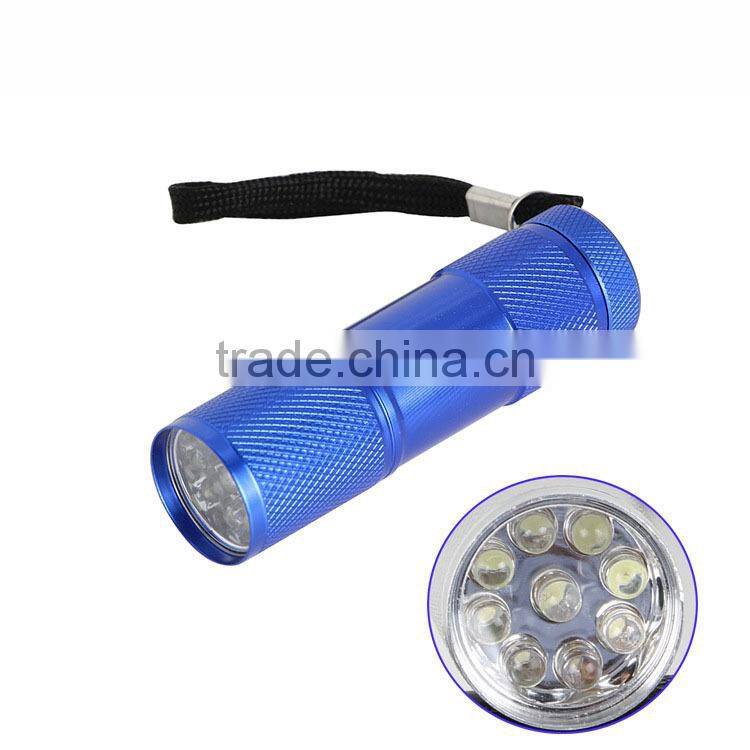 9 led flashlight cheap flashlight 3xAAA batteries aluminium flashlight