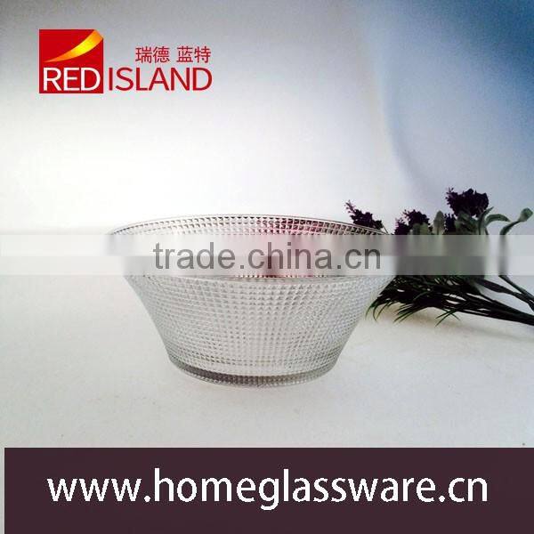 wholesale 2016 hotsale salad glass bowl, hight white Matrix type glass bowl